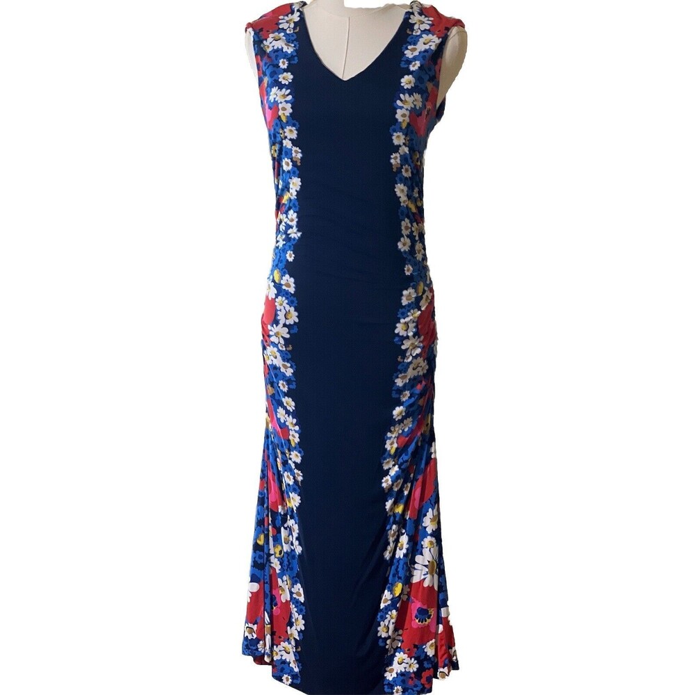 Boden Navy and Scarlet Floral Maxi Dress